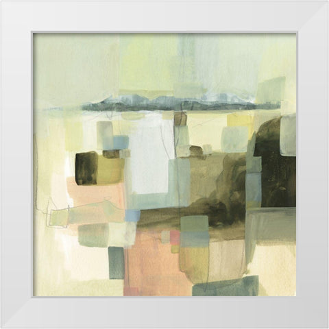 Apricot and Sage I White Modern Wood Framed Art Print by Borges, Victoria