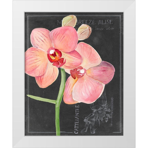 Chalkboard Flower I White Modern Wood Framed Art Print by Parker, Jennifer Paxton