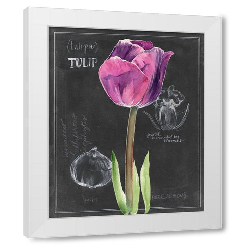 Chalkboard Flower IV White Modern Wood Framed Art Print by Parker, Jennifer Paxton