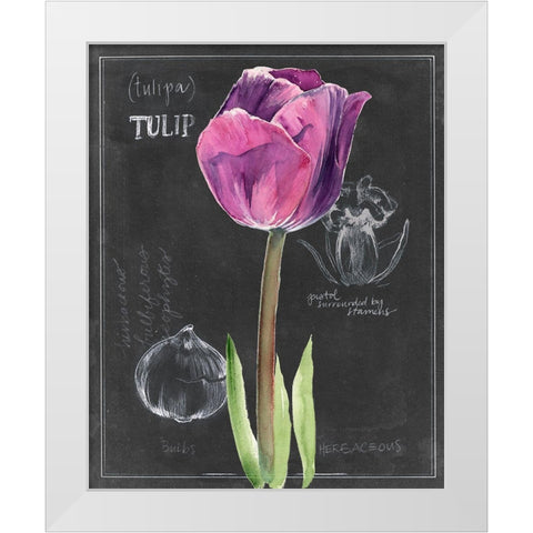 Chalkboard Flower IV White Modern Wood Framed Art Print by Parker, Jennifer Paxton