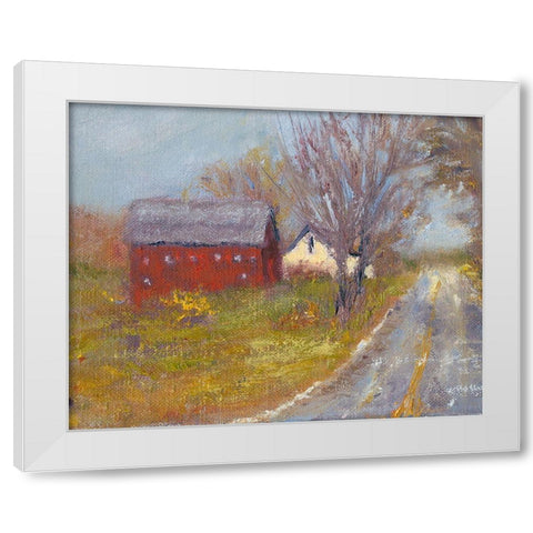 Back Road Barn I White Modern Wood Framed Art Print by Wendling, Marilyn