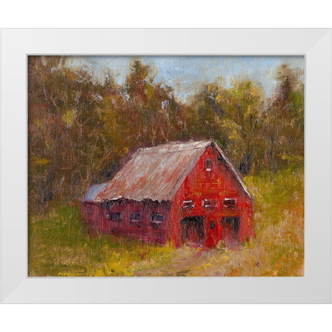 Back Road Barn II White Modern Wood Framed Art Print by Wendling, Marilyn