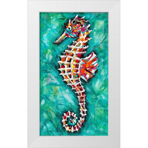 Radiant Seahorse II White Modern Wood Framed Art Print by Vitaletti, Carolee