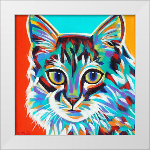 Dramatic Cats II White Modern Wood Framed Art Print by Vitaletti, Carolee