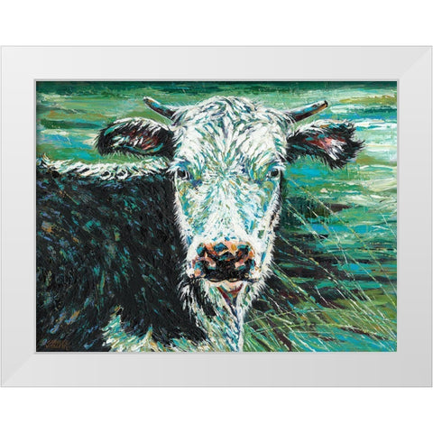 Marshland Cow I White Modern Wood Framed Art Print by Vitaletti, Carolee