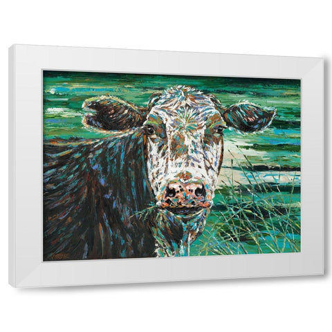 Marshland Cow II White Modern Wood Framed Art Print by Vitaletti, Carolee