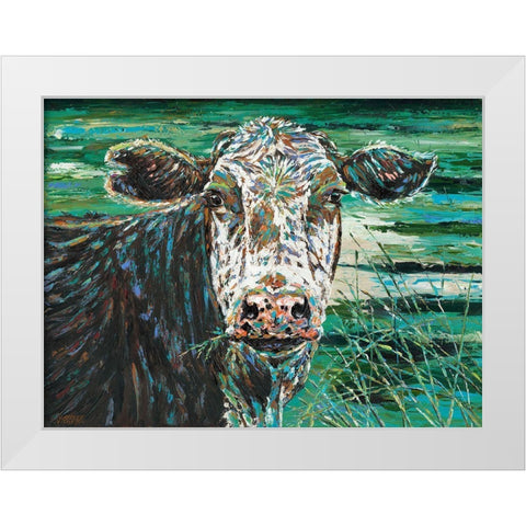 Marshland Cow II White Modern Wood Framed Art Print by Vitaletti, Carolee