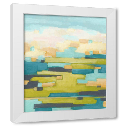 Pixel Horizon I White Modern Wood Framed Art Print by Vess, June Erica