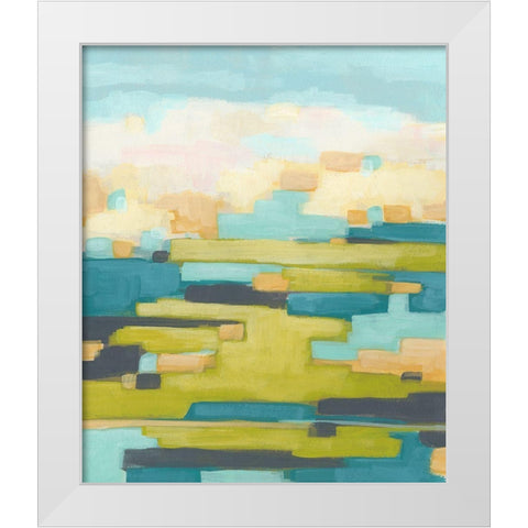 Pixel Horizon I White Modern Wood Framed Art Print by Vess, June Erica