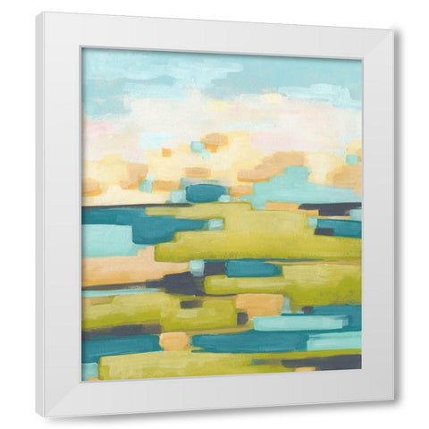 Pixel Horizon II White Modern Wood Framed Art Print by Vess, June Erica