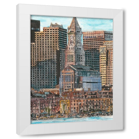 US Cityscape-Boston White Modern Wood Framed Art Print by Wang, Melissa