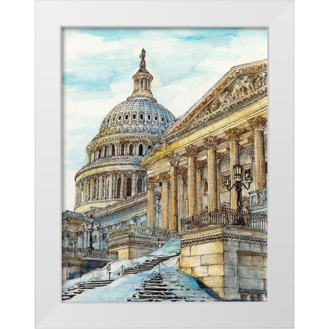 US Cityscape-Washington DC White Modern Wood Framed Art Print by Wang, Melissa