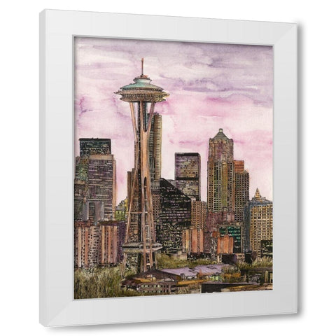 US Cityscape-Seattle White Modern Wood Framed Art Print by Wang, Melissa