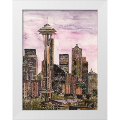 US Cityscape-Seattle White Modern Wood Framed Art Print by Wang, Melissa