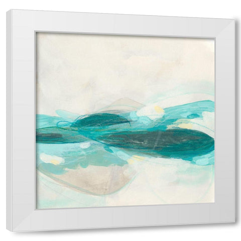 Aquamarine I White Modern Wood Framed Art Print by Vess, June Erica