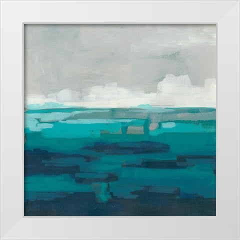 Sea Foam Vista I White Modern Wood Framed Art Print by Vess, June Erica