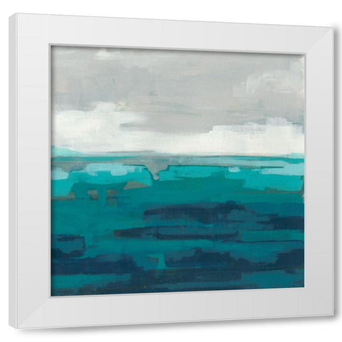 Sea Foam Vista II White Modern Wood Framed Art Print by Vess, June Erica