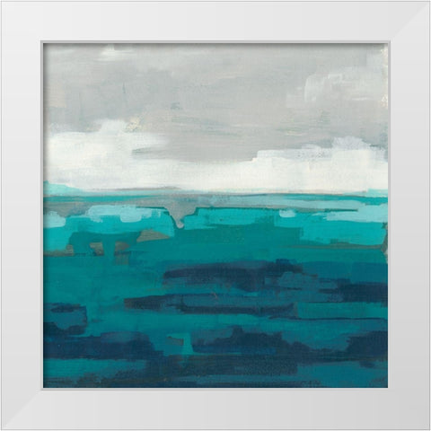 Sea Foam Vista II White Modern Wood Framed Art Print by Vess, June Erica