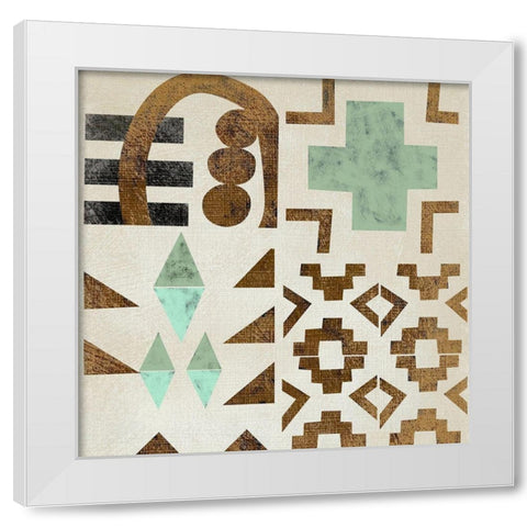 Geo Tile I White Modern Wood Framed Art Print by Zarris, Chariklia