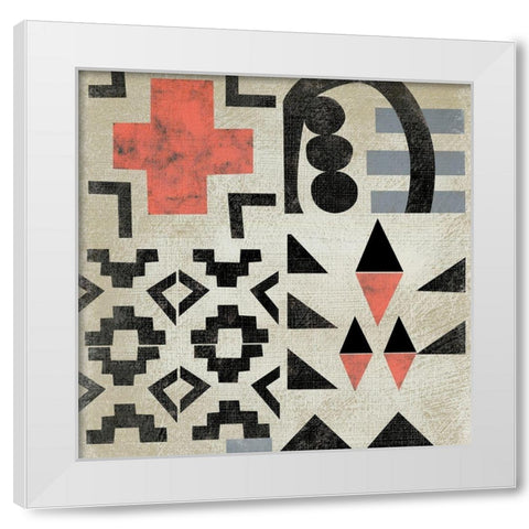 Geo Tile III White Modern Wood Framed Art Print by Zarris, Chariklia