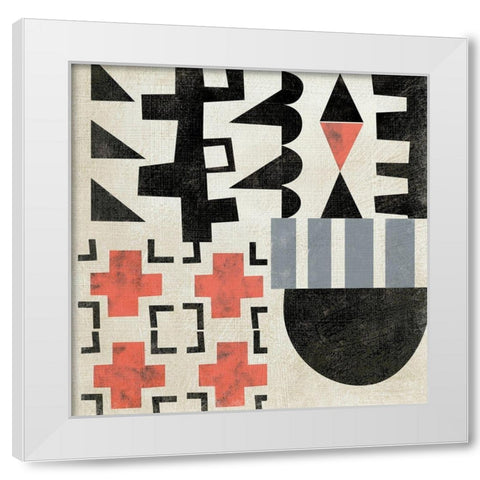 Geo Tile IV White Modern Wood Framed Art Print by Zarris, Chariklia