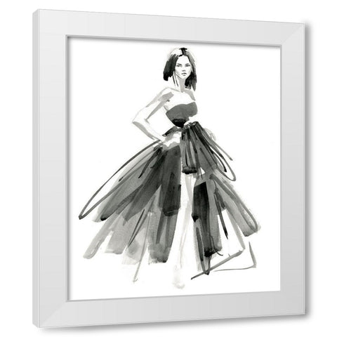 Gestural Evening Gown I White Modern Wood Framed Art Print by Parker, Jennifer Paxton