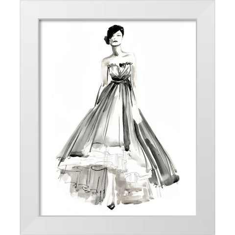 Gestural Evening Gown II White Modern Wood Framed Art Print by Parker, Jennifer Paxton
