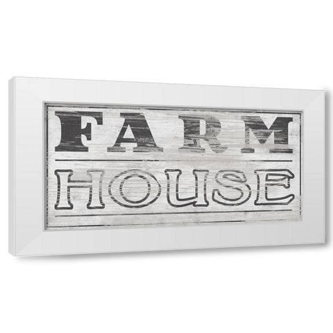 Vintage Farmhouse Sign I White Modern Wood Framed Art Print by Vess, June Erica