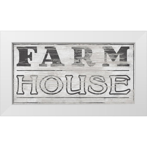 Vintage Farmhouse Sign I White Modern Wood Framed Art Print by Vess, June Erica