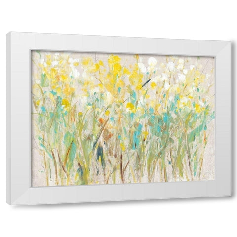 Floral Cluster I White Modern Wood Framed Art Print by OToole, Tim