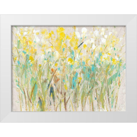 Floral Cluster I White Modern Wood Framed Art Print by OToole, Tim