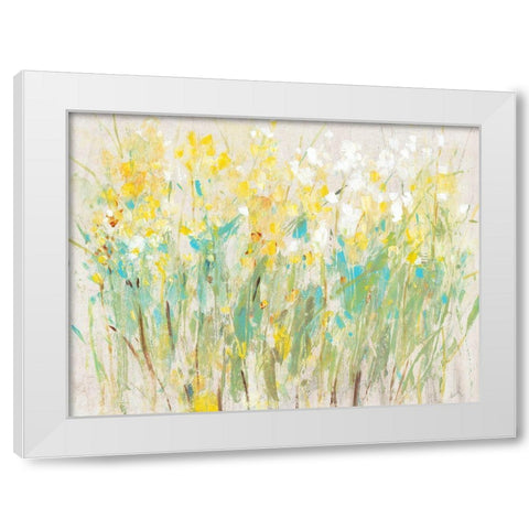 Floral Cluster II White Modern Wood Framed Art Print by OToole, Tim