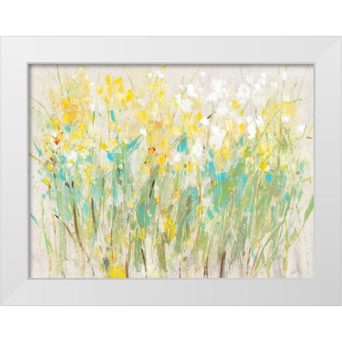 Floral Cluster II White Modern Wood Framed Art Print by OToole, Tim