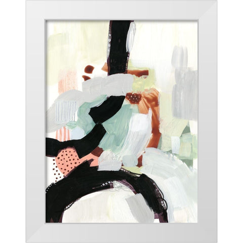 Synchronal I White Modern Wood Framed Art Print by Borges, Victoria