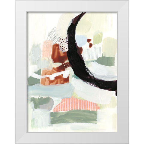 Synchronal VI White Modern Wood Framed Art Print by Borges, Victoria