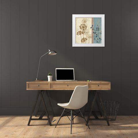 Dandelion Family II White Modern Wood Framed Art Print by Saunders, Alonzo
