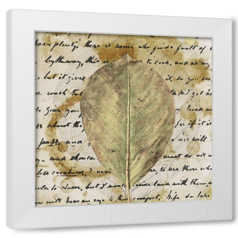 Earth Leaf II White Modern Wood Framed Art Print by Saunders, Alonzo