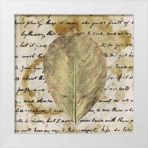 Earth Leaf II White Modern Wood Framed Art Print by Saunders, Alonzo