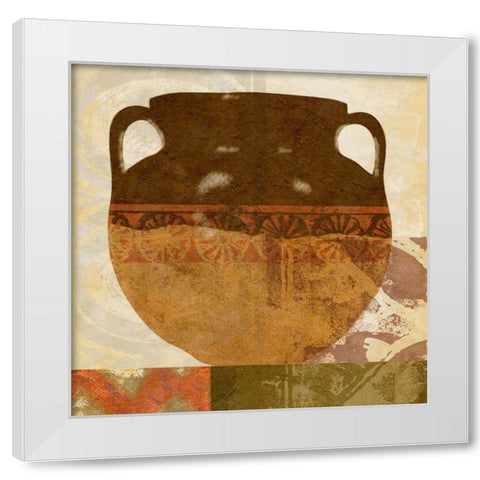Ethnic Pot I White Modern Wood Framed Art Print by Saunders, Alonzo