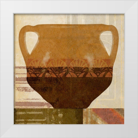 Ethnic Pot II White Modern Wood Framed Art Print by Saunders, Alonzo