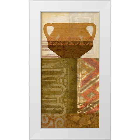 Ethnic Pot IV White Modern Wood Framed Art Print by Saunders, Alonzo
