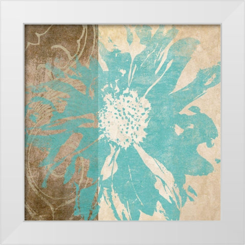 Flower Flake II White Modern Wood Framed Art Print by Saunders, Alonzo