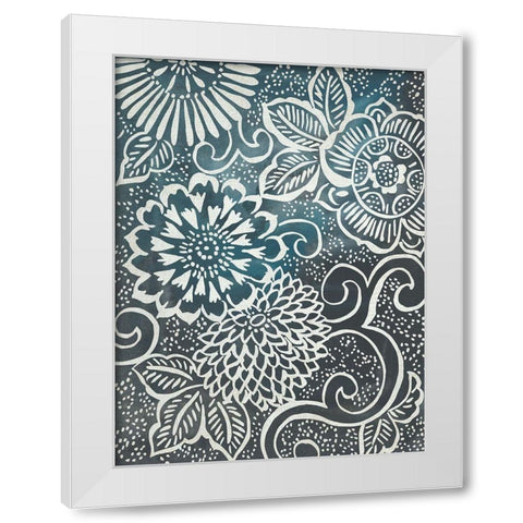 Floral Batik II White Modern Wood Framed Art Print by Zarris, Chariklia