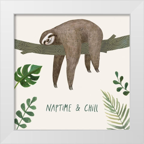 Sloth Sayings II White Modern Wood Framed Art Print by Borges, Victoria