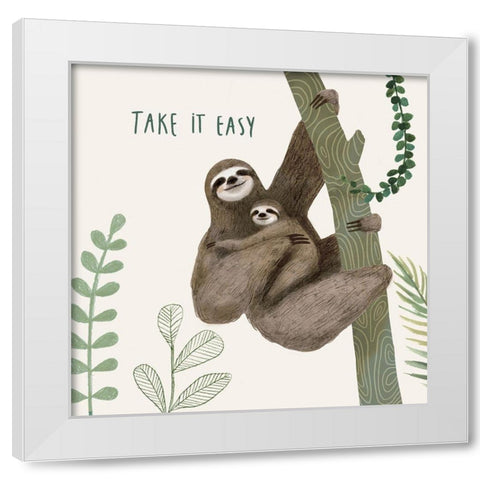 Sloth Sayings IV White Modern Wood Framed Art Print by Borges, Victoria