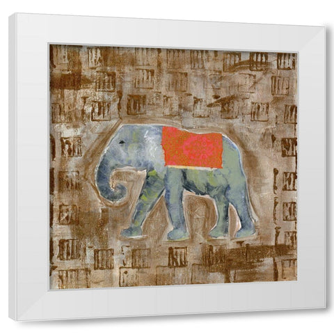 Global Elephant I White Modern Wood Framed Art Print by Daavettila, Tara