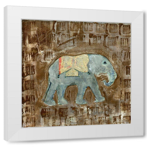 Global Elephant III White Modern Wood Framed Art Print by Daavettila, Tara