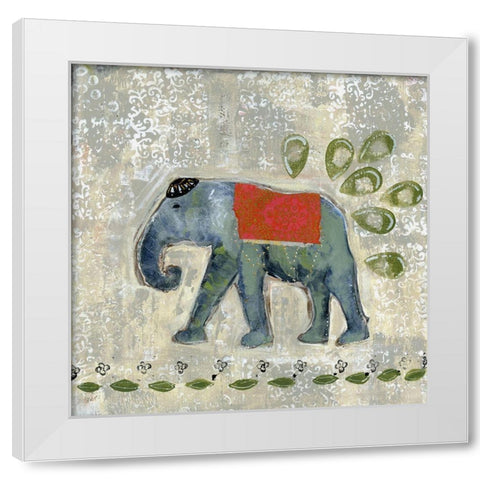 Global Elephant IV White Modern Wood Framed Art Print by Daavettila, Tara