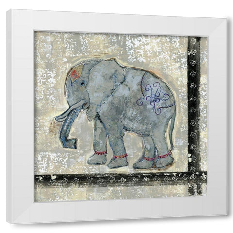Global Elephant V White Modern Wood Framed Art Print by Daavettila, Tara