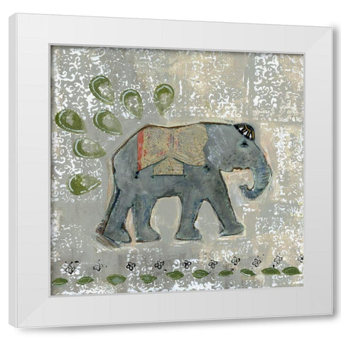 Global Elephant VI White Modern Wood Framed Art Print by Daavettila, Tara